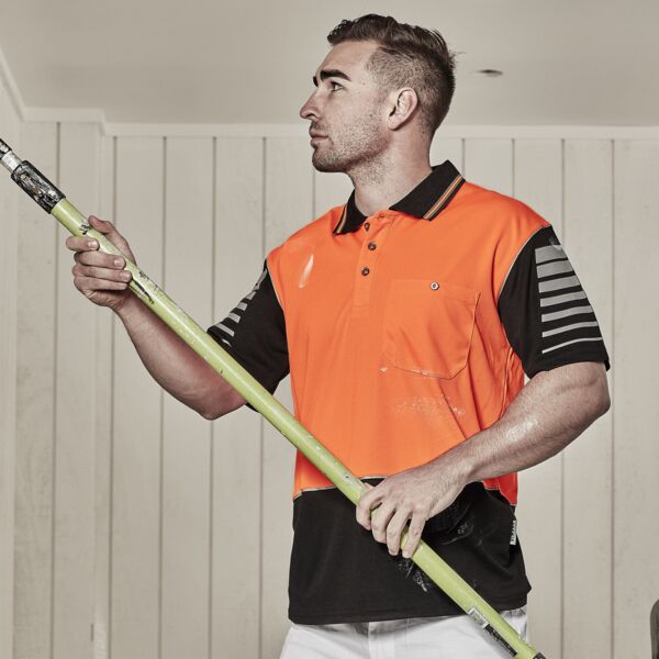 Syzmik Mens Hi Vis Zone Short Sleeve Polo Thumbnail